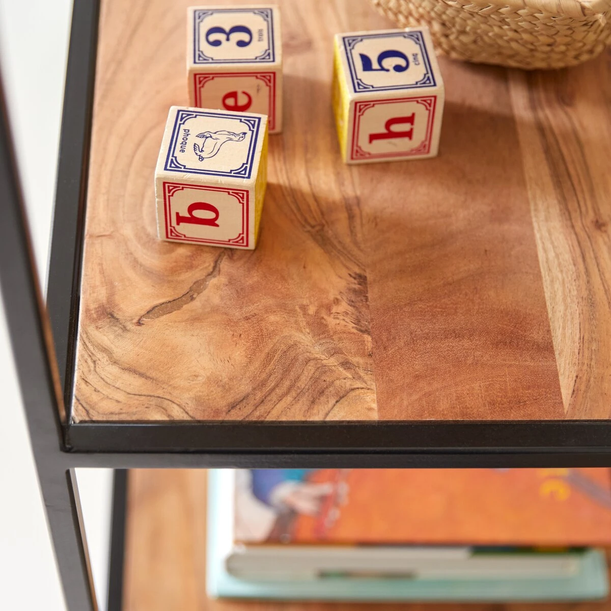 Agra - Bibliothèque Enfant En Acacia Massif Et Métal 3 Agra - Bibliothèque Enfant En Acacia Massif Et Métal – Image 3