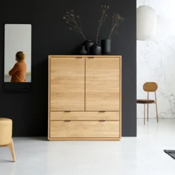 Senson - Armoire De Rangement En Chêne Massif