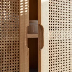 Luis - Armoire De Rangement En Orme Massif Et Cannage 7 Luis - Armoire De Rangement En Orme Massif Et Cannage -Homezia Soldes Boutique 1200 1200 armoire de rangement en orme massif et cannage luis 2