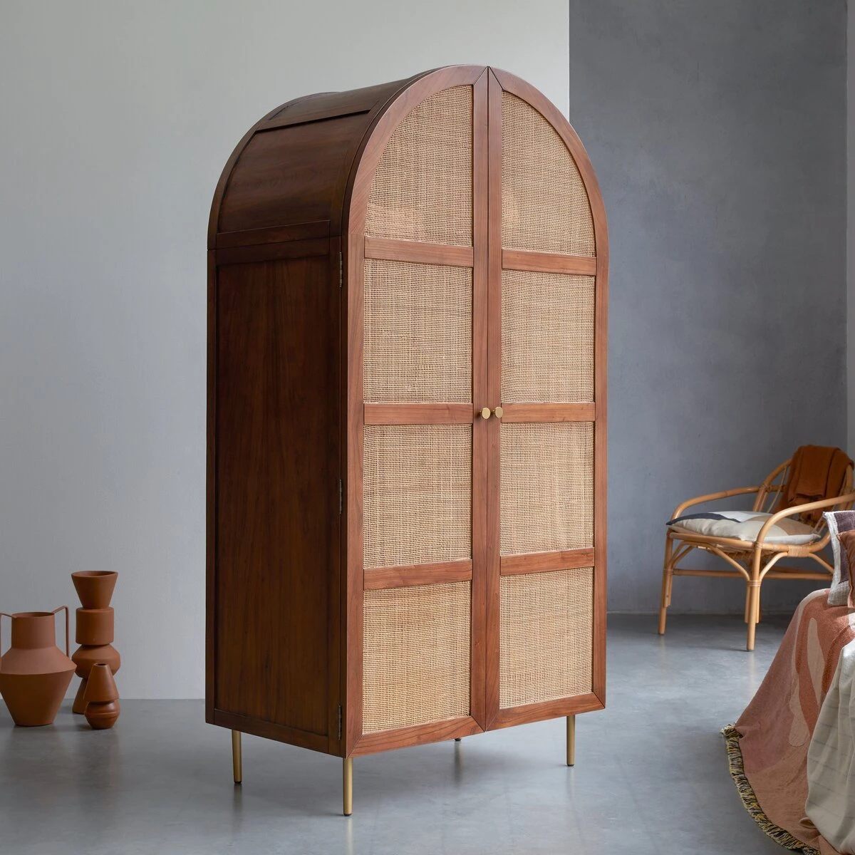 Lisbeth - Armoire En Orme Et Cannage 6 Lisbeth - Armoire En Orme Et Cannage – Image 6