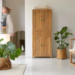 Yuki - Armoire En Pin Massif Recyclé Naturel