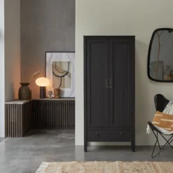 Thaki Black - Armoire En Pin Massif