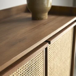 Roots - Armoire En Teck Massif Recyclé Et Cannage -Homezia Soldes Boutique 1200 1200 armoire en teck massif et cannage roots 8