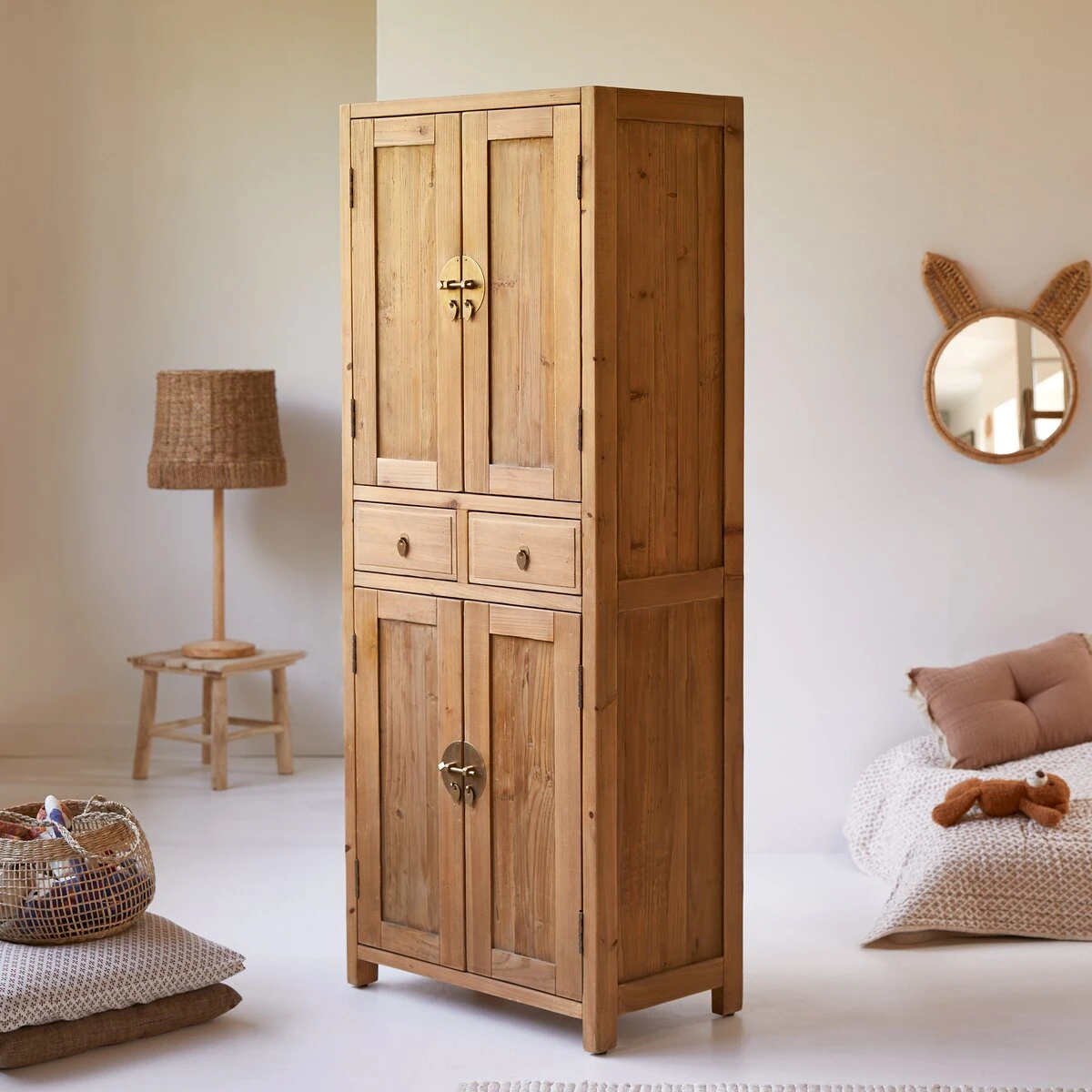 Yuki - Armoire Enfant En Pin Massif Recyclé Naturel 3 Yuki - Armoire Enfant En Pin Massif Recyclé Naturel – Image 3