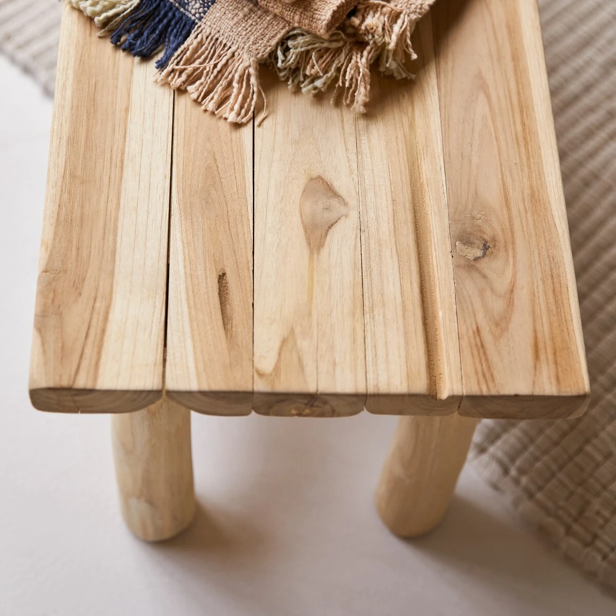 Kilim - Banc Déco Enfant En Teck Massif 3 Kilim - Banc Déco Enfant En Teck Massif – Image 3