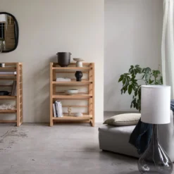 Sera - Bibliothèque Basse En Teck Massif