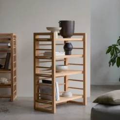 Sera - Bibliothèque Basse En Teck Massif -Homezia Soldes Boutique 1200 1200 bibliotheque basse en teck massif sera 3