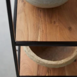 Agra - Bibliothèque En Acacia Massif Et Métal -Homezia Soldes Boutique 1200 1200 bibliotheque en acacia massif et metal agra 2