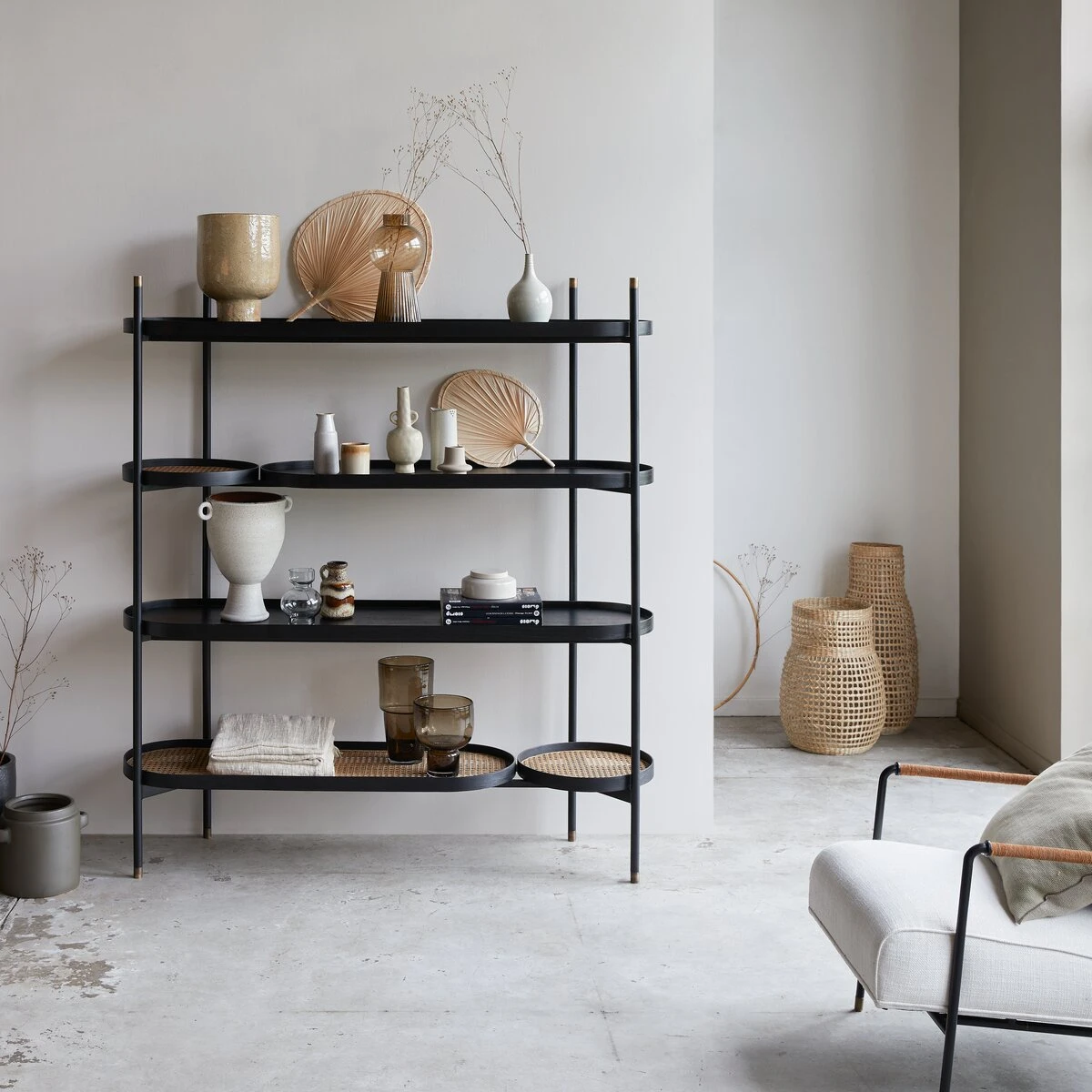 Alix - Bibliothèque En Mindi Et Cannage 1 Alix - Bibliothèque En Mindi Et Cannage