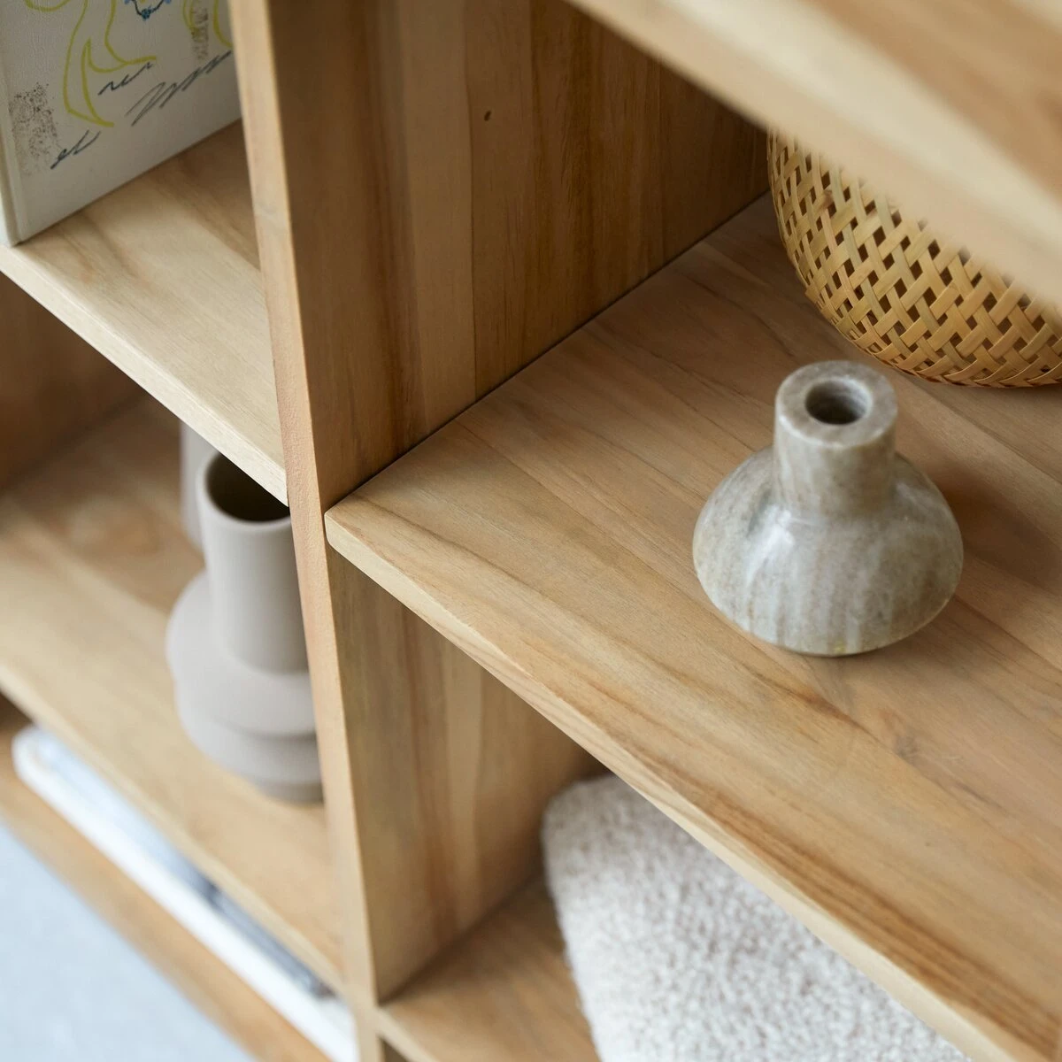 Miho - Bibliothèque Haute En Teck Massif 3 Miho - Bibliothèque Haute En Teck Massif – Image 3