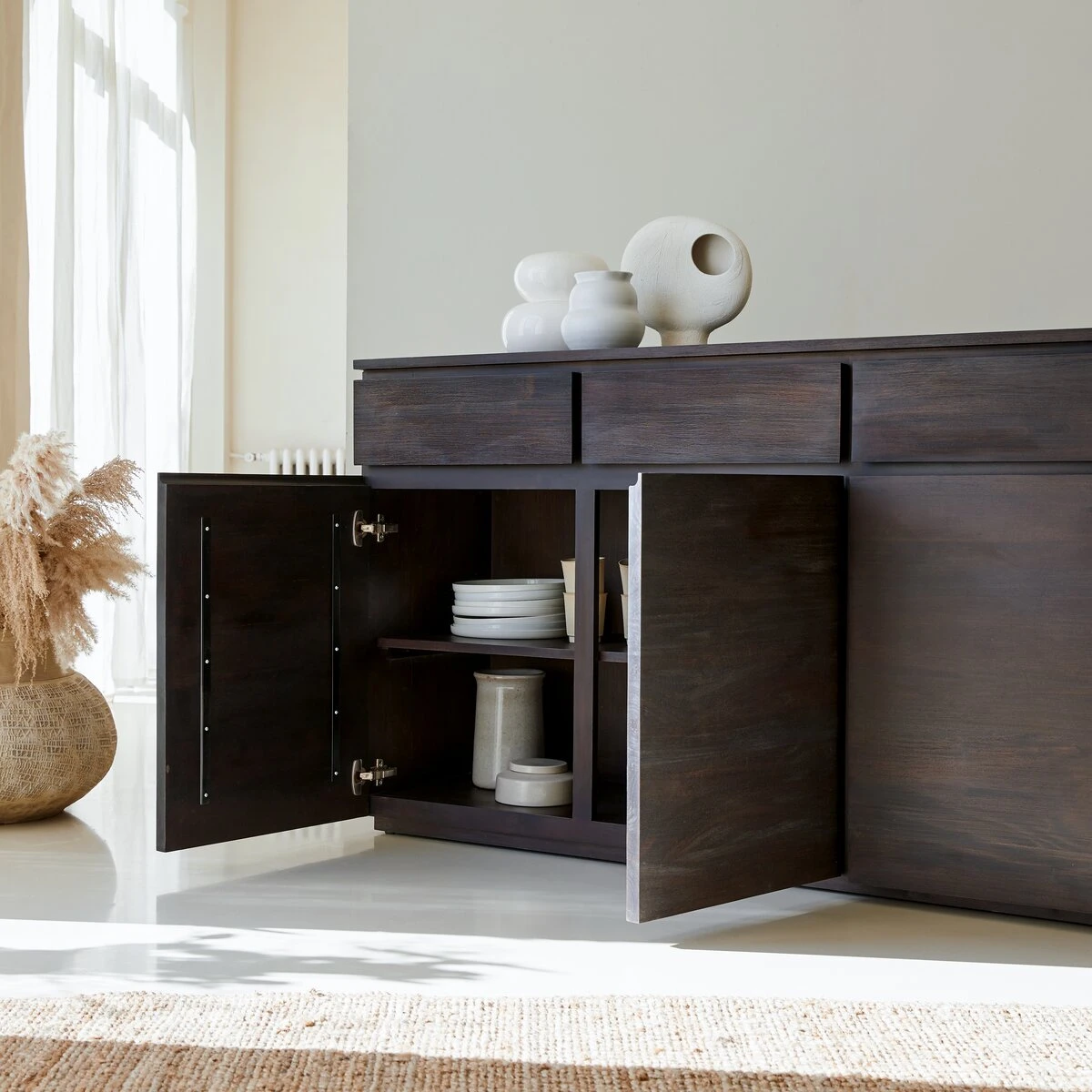 Eva - Buffet En Acajou Massif 150 Cm 2 Eva - Buffet En Acajou Massif 150 Cm â Image 2