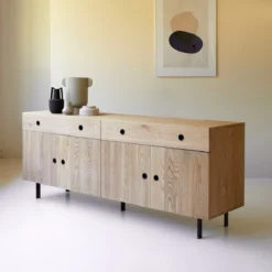Jeanne - Buffet En Chêne Massif 185 Cm -Homezia Soldes Boutique 1200 1200 buffet en chene massif jeanne 185 cm 4