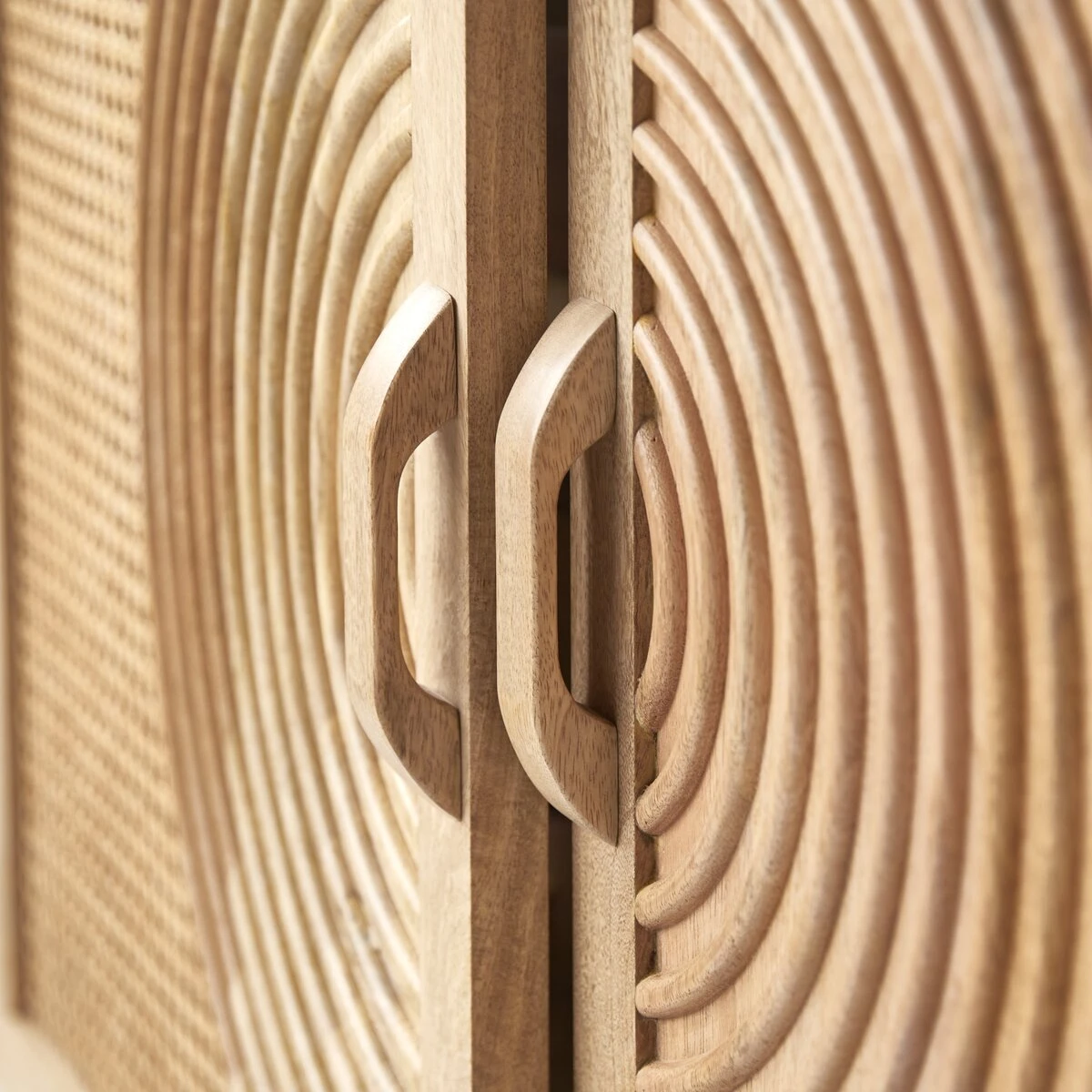 Sina - Buffet En Manguier Massif Et Rotin 115 Cm 5 Sina - Buffet En Manguier Massif Et Rotin 115 Cm – Image 5