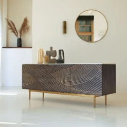 Bilal - Buffet En Manguier Massif Et Terrazzo 180 Cm -Homezia Soldes Boutique 1200 1200 buffet en manguier massif et terrazzo bilal 180 cm 4