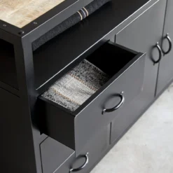 Industriel - Buffet En Métal 160 Cm -Homezia Soldes Boutique 1200 1200 buffet en metal industriel 160 cm 4