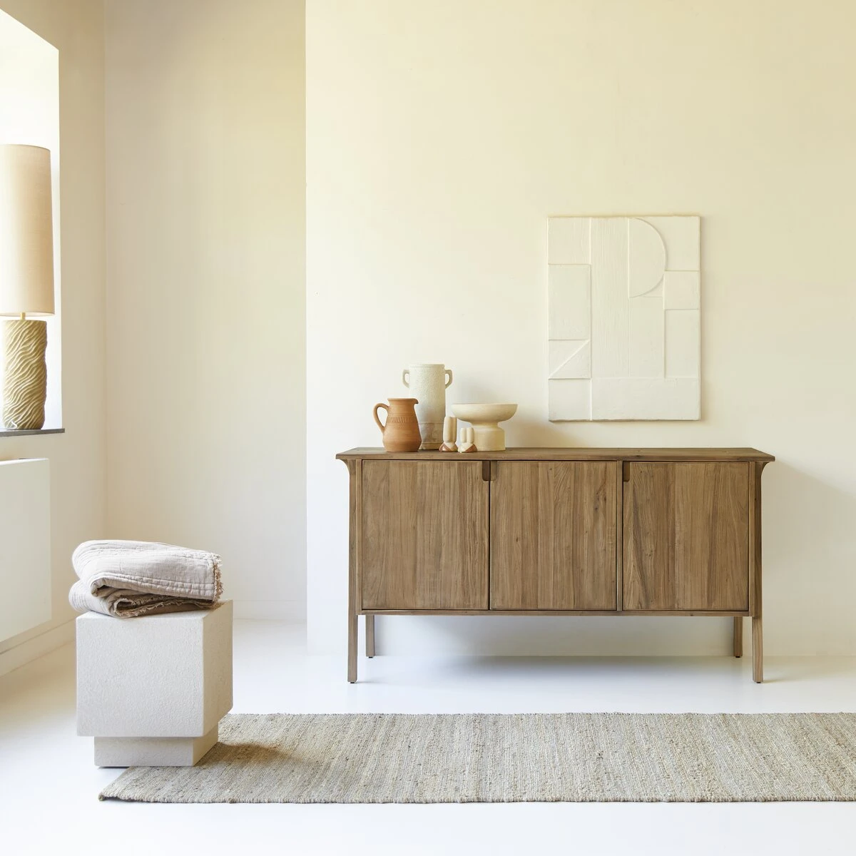 Hazel - Buffet En Pin Et Orme Massifs Recyclés 155 Cm 1 Hazel - Buffet En Pin Et Orme Massifs Recyclés 155 Cm