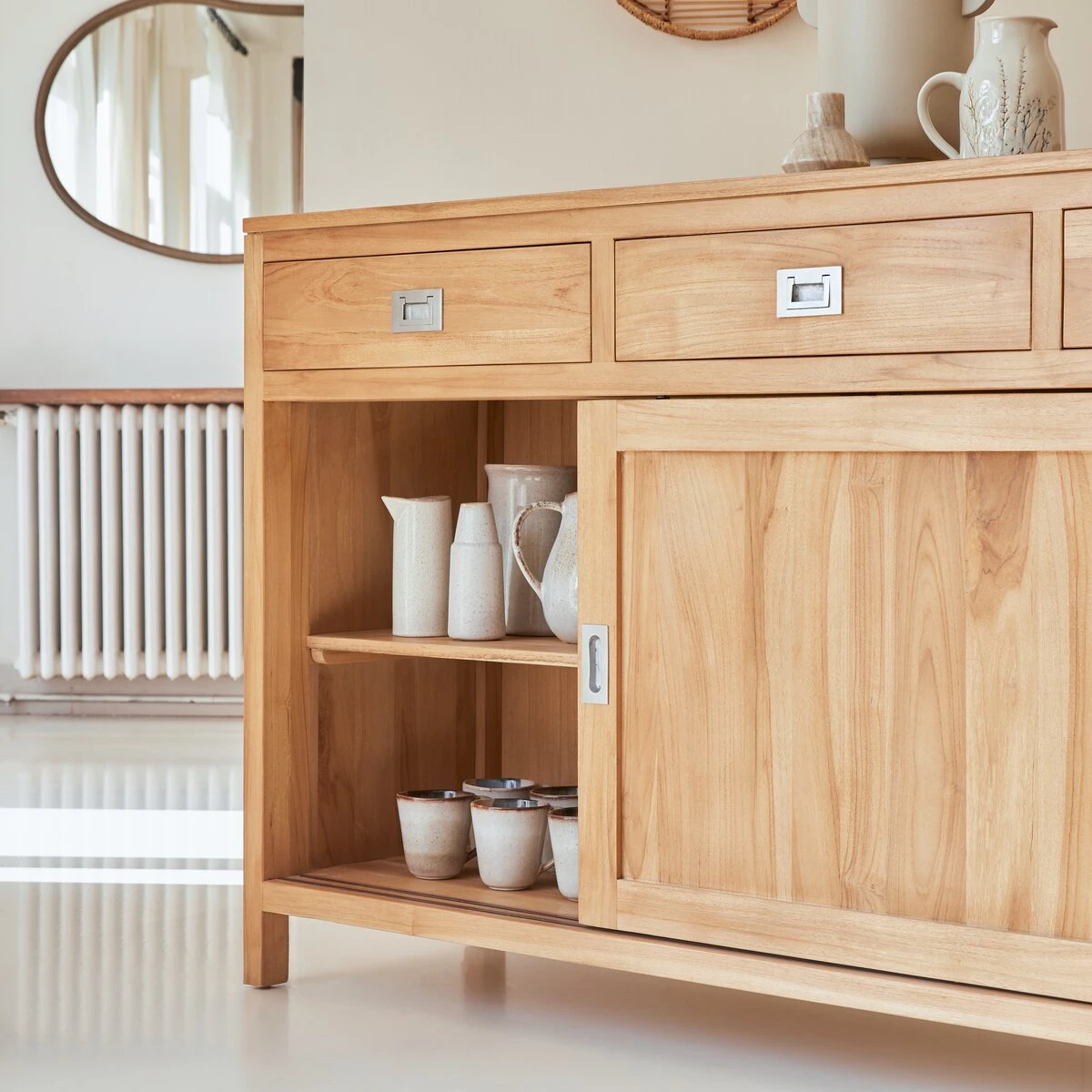 Coffee Tek - Buffet En Teck Massif 180 Cm 2 Coffee Tek - Buffet En Teck Massif 180 Cm – Image 2