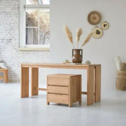 Eden - Bureau En Chêne Massif -Homezia Soldes Boutique 1200 1200 bureau en chene massif eden 3