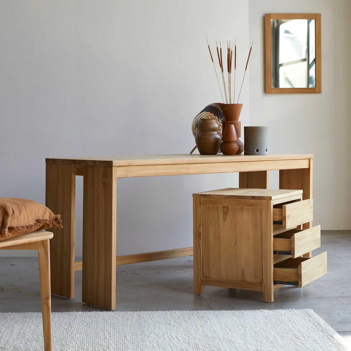 Eden - Bureau En Teck Massif 4 Eden - Bureau En Teck Massif – Image 4