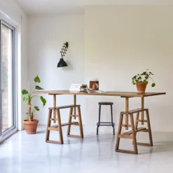 Trestle - Bureau En Teck Massif Recyclé -Homezia Soldes Boutique 1200 1200 bureau en teck massif trestle 3