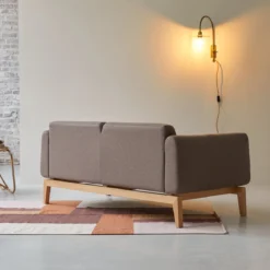 Bjorn - Canapé En Chêne Massif Et Tissu Marron 2 Places -Homezia Soldes Boutique 1200 1200 canape bjorn en chene massif et tissu marron 2 places 4