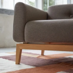 Bjorn - Canapé En Chêne Massif Et Tissu Marron 2 Places -Homezia Soldes Boutique 1200 1200 canape bjorn en chene massif et tissu marron 2 places 6