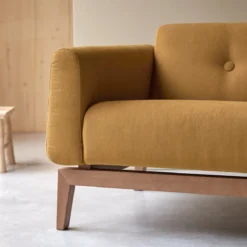 Bjorn - Canapé En Chêne Massif Et Tissu Moutarde 2 Places -Homezia Soldes Boutique 1200 1200 canape bjorn en chene massif et tissu moutarde 2 places 5