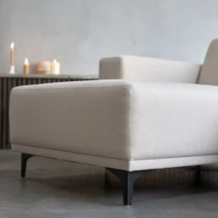 Lars - Canapé D'angle Gauche En Tissu écru 300 X 150 Cm, 5 Places -Homezia Soldes Boutique 1200 1200 canape d angle gauche en tissu ecru 150 cm lars 4