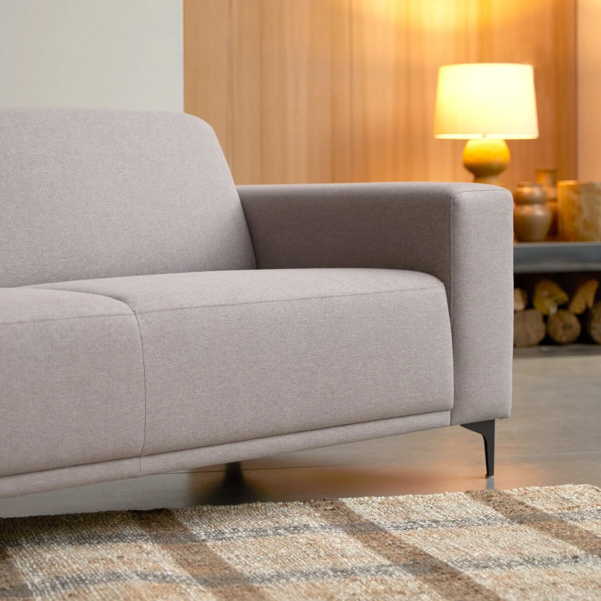 Lars - Canapé En Tissu 3 Places Gris 2 Lars - Canapé En Tissu 3 Places Gris – Image 2