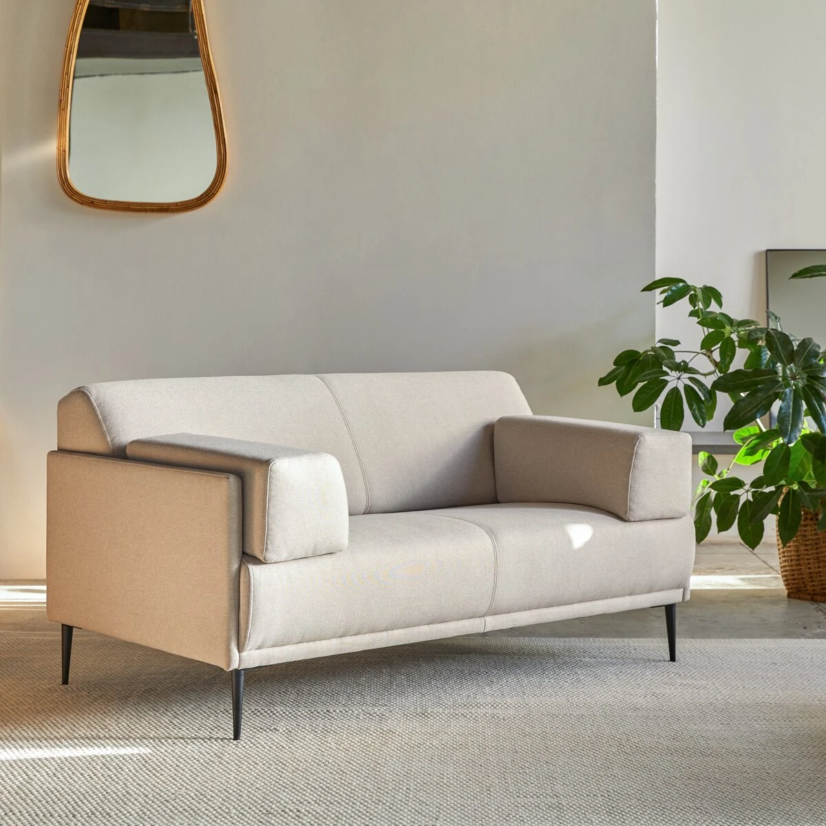 Finn - Canapé En Tissu écru 2-3 Places 2 Finn - Canapé En Tissu écru 2-3 Places – Image 2