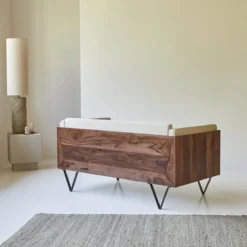 Metric - Canapé En Palissandre Massif Et Tissu, 2 Places -Homezia Soldes Boutique 1200 1200 canape metric en palissandre massif et tissu 2 places 2