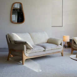 Woodnest - Canapé En Chêne Massif Et Tissu Linen 2 Places -Homezia Soldes Boutique 1200 1200 canape woodnest en chene massif et tissu linen 2 places 3