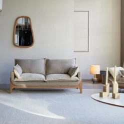 Woodnest - Canapé En Chêne Massif Et Tissu Linen 2 Places -Homezia Soldes Boutique 1200 1200 canape woodnest en chene massif et tissu linen 2 places 5