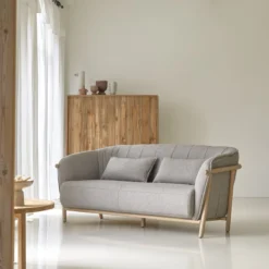 Yas - Canapé En Chêne Massif Et Tissu Gris 2 Places -Homezia Soldes Boutique 1200 1200 canape yas en chene massif et tissu gris 2 places 3