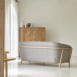 Yas - Canapé En Chêne Massif Et Tissu Gris 2 Places -Homezia Soldes Boutique 1200 1200 canape yas en chene massif et tissu gris 2 places 4