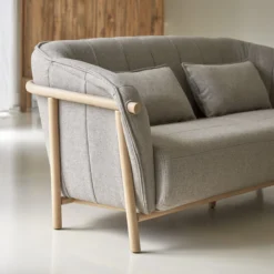 Yas - Canapé En Chêne Massif Et Tissu Gris 2 Places -Homezia Soldes Boutique 1200 1200 canape yas en chene massif et tissu gris 2 places 5