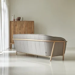 Yas - Canapé En Chêne Massif Et Tissu Gris 3 Places -Homezia Soldes Boutique 1200 1200 canape yas en chene massif et tissu gris 3 places 4