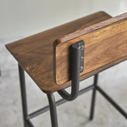 Talia - Chaise De Bar En Palissandre Massif Et Métal 6 Talia - Chaise De Bar En Palissandre Massif Et Métal -Homezia Soldes Boutique 1200 1200 chaise de bar en palissandre massif et metal talia 2