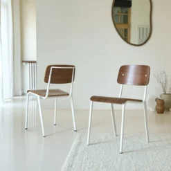Mio - Chaise En Noyer Et Métal White