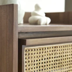 Roots - Chevet En Teck Massif Recyclé Et Cannage -Homezia Soldes Boutique 1200 1200 chevet en teck massif et cannage roots 2