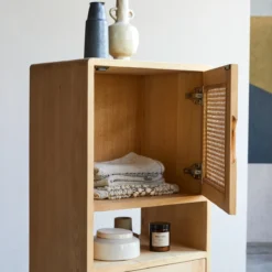 Luis - Colonne Basse En Orme Massif Et Cannage -Homezia Soldes Boutique 1200 1200 colonne basse en orme massif et cannage luis 4