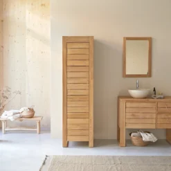 Minimalys - Colonne De Salle De Bain En Teck Massif