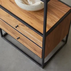 Agra - Colonne En Acacia Massif Et Métal -Homezia Soldes Boutique 1200 1200 colonne en acacia massif et metal agra 2