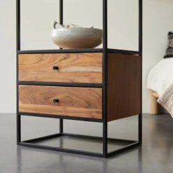 Agra - Colonne En Acacia Massif Et Métal -Homezia Soldes Boutique 1200 1200 colonne en acacia massif et metal agra 4