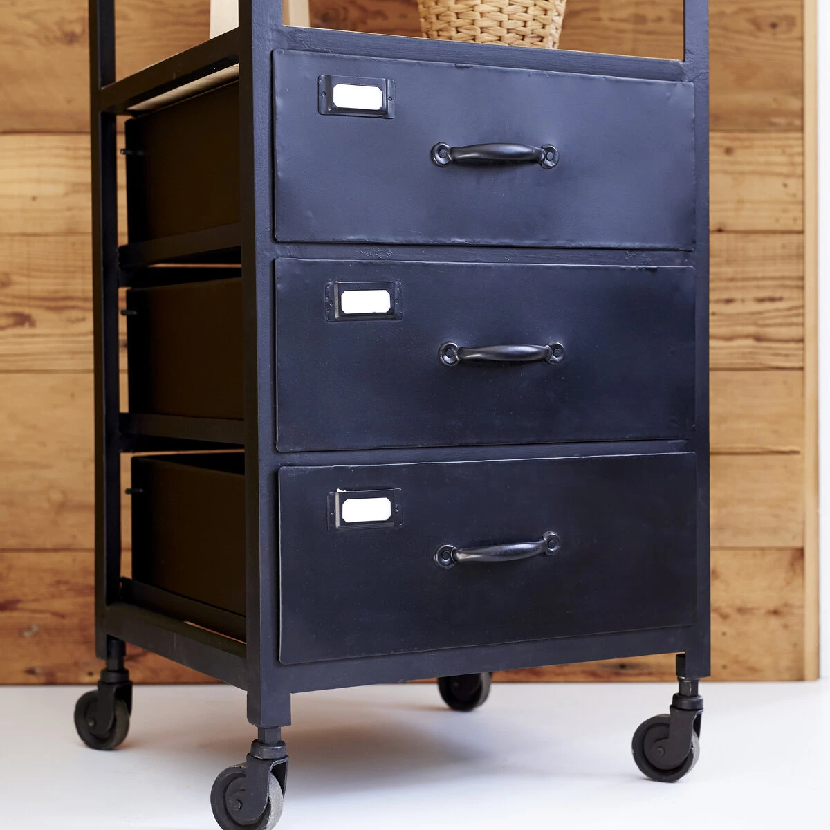 Industriel - Colonne En Manguier Et Métal 7 Industriel - Colonne En Manguier Et Métal – Image 7