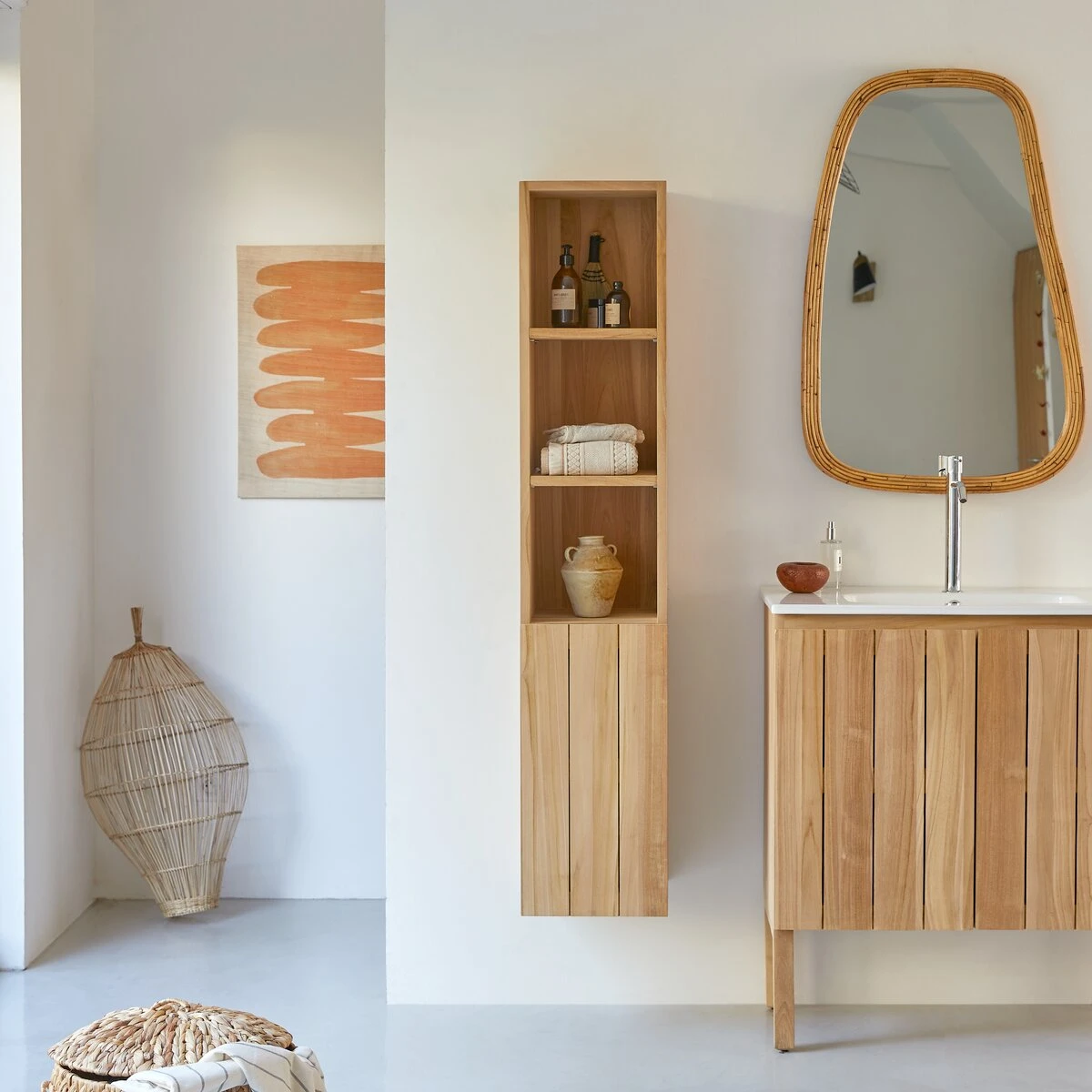 Jill - Colonne En Teck Massif 1 Jill - Colonne En Teck Massif