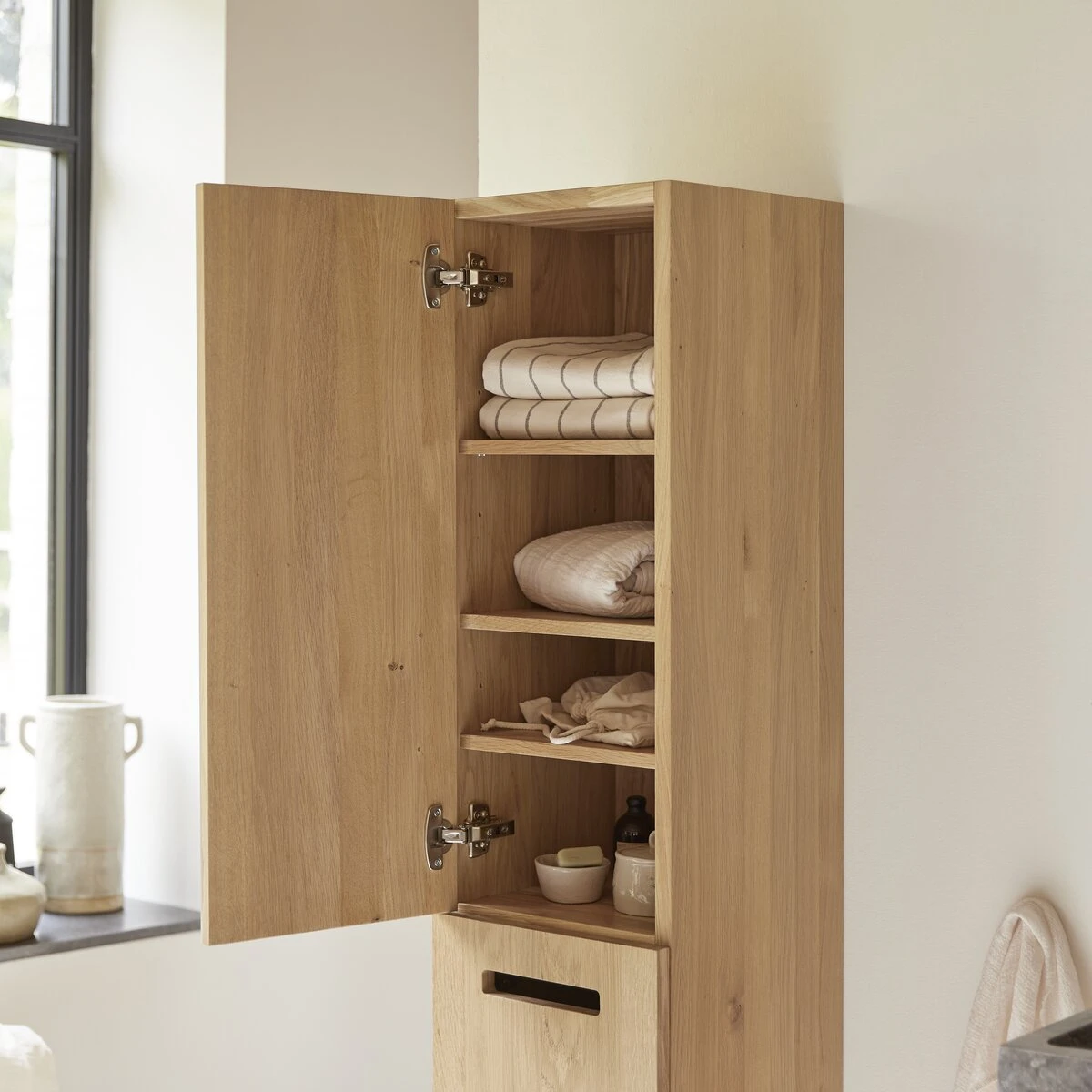 Line - Colonne Miroir En Chêne Massif 2 Line - Colonne Miroir En Chêne Massif – Image 2