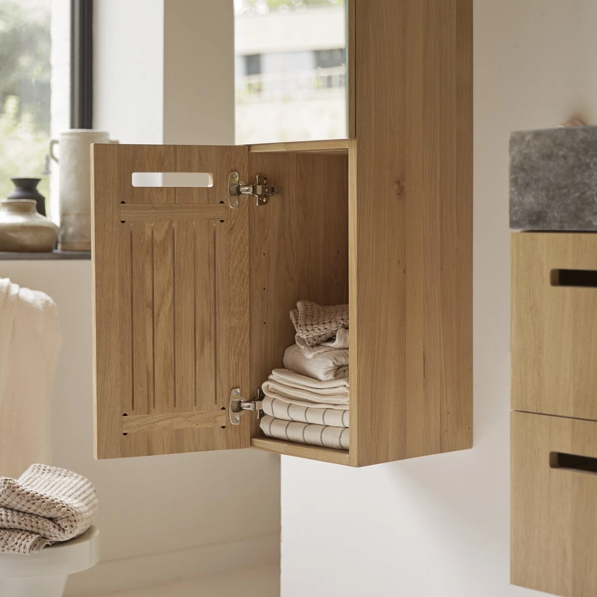 Line - Colonne Miroir En Chêne Massif 3 Line - Colonne Miroir En Chêne Massif – Image 3