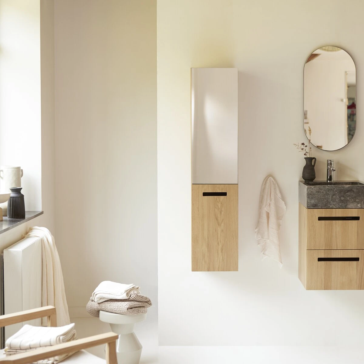 Line - Colonne Miroir En Chêne Massif 1 Line - Colonne Miroir En Chêne Massif