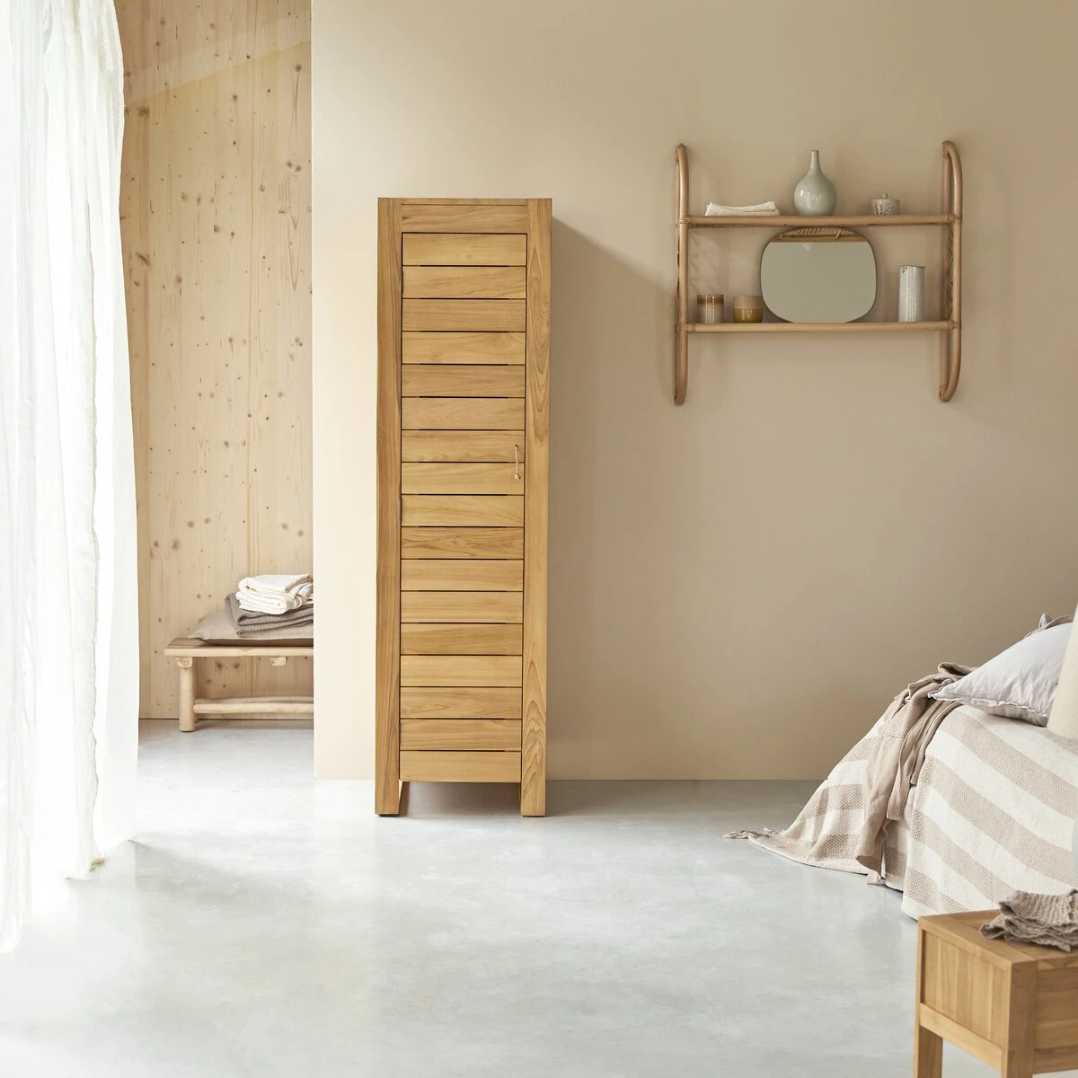 Minimalys - Colonne Simple En Teck Massif 1 Minimalys - Colonne Simple En Teck Massif